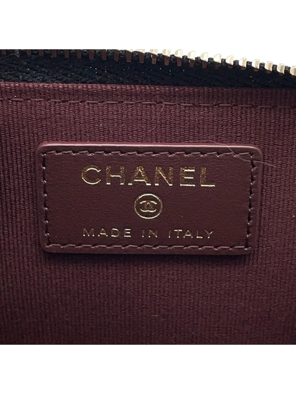 Chanel Coin Case Quilted CC Logo Caviar Leather Fragment Card Black
